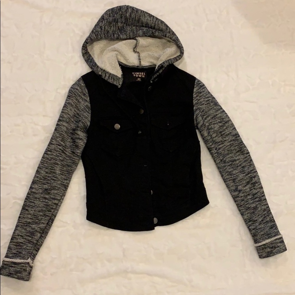 Black Jean jacket hoodie